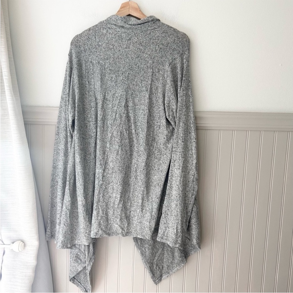 Comfy Serra Women's Heather Gray Drape Cardigan XL - Picture 6 of 6
